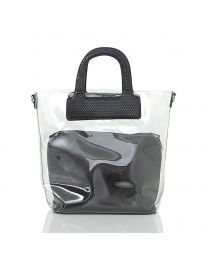 Дамска чанта със змийски десен в черно - код DD-570