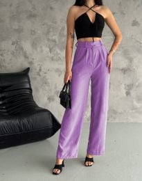Атрактивен дамски панталон в лилаво - 22182