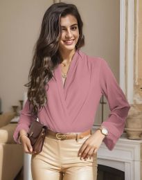Aтрактивна дамска блуза в цвят пудра - код 28000