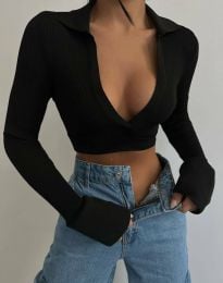 Атрактивна дамска блуза в черно - код 15004