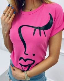 Атрактивна дамска тениска в цвят циклама - код 15211