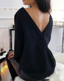 Дамска блуза в черно с ефектен гръб - код 41477