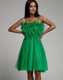 Елегантна къса рокля в зелено - код 7481