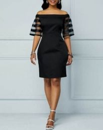 Ефектна дамска рокля в черно - код 53299