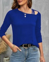 Ефектна дамска блуза в синьо - код 40032