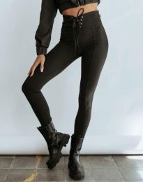 Дамски панталон с висока талия в черно - код 10288