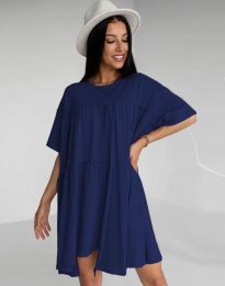 Свободна дамска рокля в синьо - код 3290