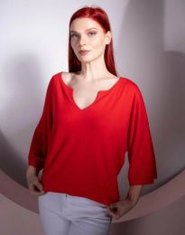 Свободна дамска блуза в червено - код 15622
