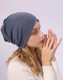 Дамска шапка с камъчета в синьо - код WH19