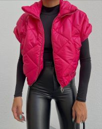 Атрактивно дамско яке с къс ръкав в розово - код 40344
