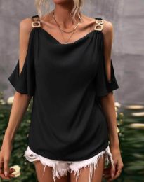 Атрактивна дамска блузка в черно - код 66091
