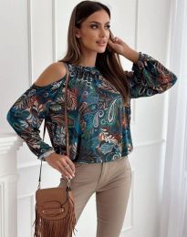 Дамска блуза с атрактивен десен - код 68009