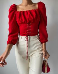 Атрактивна дамска блуза в червено - код 21095