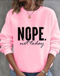 Атрактивна дамска блуза с надпис "NOPE." в розово - код 40041