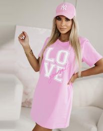 Дамска спортна рокля в розово с надпис ""LOVE" - код 21633