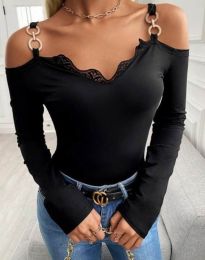 Атрактивна дамска блуза в черно - код 77453