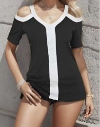 Дамска блуза в черно с голи рамене - код 720299