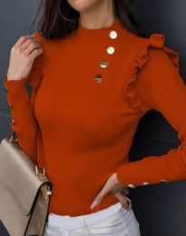 Стилна дамска блуза в оранжево - код 0075