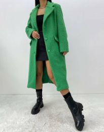 Дълго дамско палто в зелено - код 0968