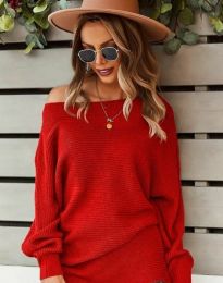 Дамски пуловер в червено - код 90033