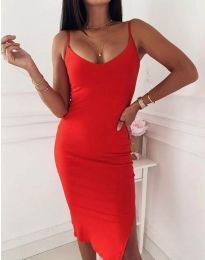 Атрактивна дамска рокля в червено - код 4741