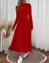 Изчистена дамска рокля в червено - код 33022