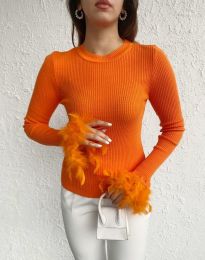 Атрактивна дамска блуза в оранжево - код 02033
