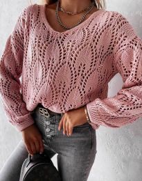 Атрактивен дамски пуловер в розово - код 7120