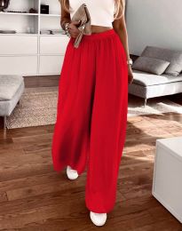 Широк дамски панталон в червено - код 1051
