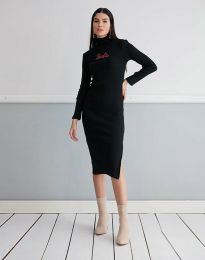 Атрактивна дамска рокля в черно - код 15955