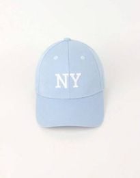 Атрактивна дамска шапка "NY" с козирка в светлосиньо - код WH7531