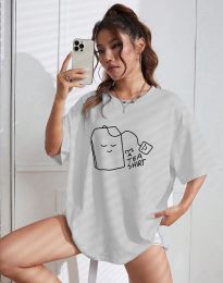 Дамска тениска "TEA SHIRT" в сиво - код 001209