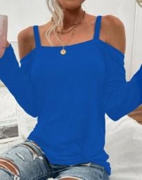 Ефектна дамска блуза в синьо - код 40033