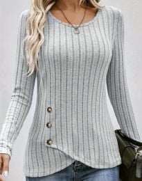 Атрактивна дамска блуза в сиво - код 50132