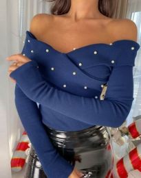 Елегантна дамска блуза в синьо - код 12140