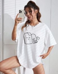 Дамска тениска "TEA SHIRT" в бяло - код 001209