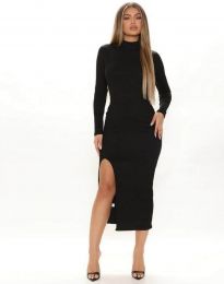 Атрактивна дамска рокля в черно - код 11422