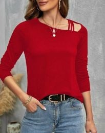 Ефектна дамска блуза в червено - код 40032