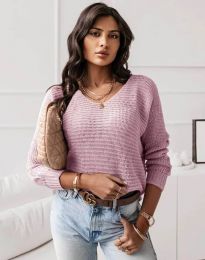 Атрактивен дамски пуловер в розово - код 0536