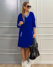 Спортна дамска рокля в синьо - код 27456