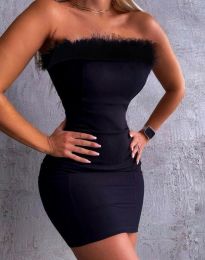 Атрактивна дамска рокля в черно - код 9623