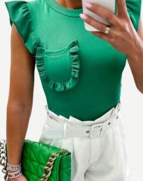 Стилна дамска тениска в зелено - код 5984