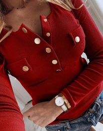 Атрактивна дамска блуза в червено - код 11576
