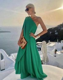 Дълга дамска рокля в зелено - код 55099