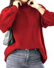 Дамски пуловер в червено - код 8798