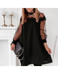 Свободна дамска рокля в черно - код 95111