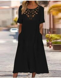 Атрактивна дамска рокля в черно - код 96411