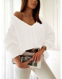 Дамски пуловер в бяло - код 5601