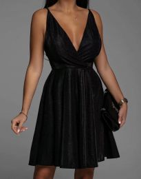 Кокетна дамска рокля в черно - код 4762
