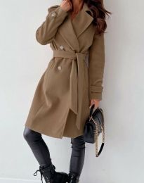 Дамско палто в цвят капучино - код 5391